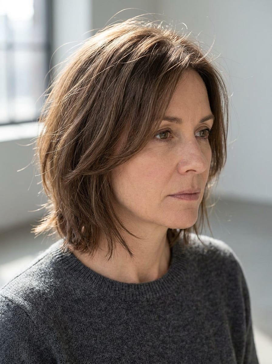 Minimal gestufter Bixie - Kurzhaarfrisur für feines Haar